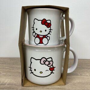 Hello Kitty Big and Little 2 Piece Mug Set New